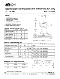 datasheet for PH1214-30EL by M/A-COM - manufacturer of RF