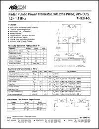 datasheet for PH1214-3L by M/A-COM - manufacturer of RF