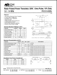 datasheet for PH1214-55EL by M/A-COM - manufacturer of RF