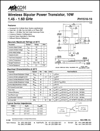 datasheet for PH1516-10 by M/A-COM - manufacturer of RF