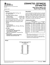 datasheet for CD54HCT32F by Texas Instruments