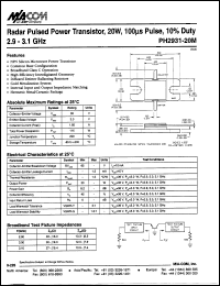 datasheet for PH2931-20M by M/A-COM - manufacturer of RF