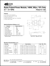 datasheet for PHA2731-140L by M/A-COM - manufacturer of RF