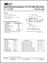 datasheet for PHA3135-130M by M/A-COM - manufacturer of RF