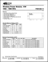 datasheet for PHM1880-15 by M/A-COM - manufacturer of RF