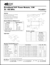 datasheet for PHA4000-1 by M/A-COM - manufacturer of RF