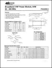 datasheet for PHA4000-2 by M/A-COM - manufacturer of RF