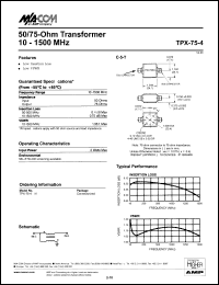 datasheet for TPX-75-4N by M/A-COM - manufacturer of RF