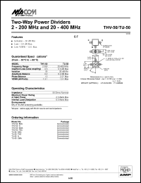 datasheet for THV-50BNC by M/A-COM - manufacturer of RF