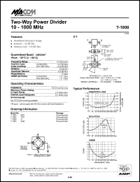 datasheet for T-1000BNC by M/A-COM - manufacturer of RF