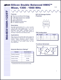 datasheet for MA4EX180H-1225T by M/A-COM - manufacturer of RF