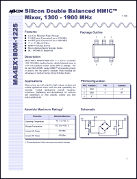 datasheet for MA4EX180M-1225T by M/A-COM - manufacturer of RF