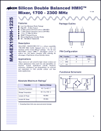 datasheet for MA4EX190H-1225 by M/A-COM - manufacturer of RF
