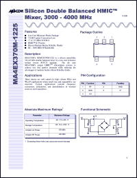 datasheet for MA4EX370M-1225 by M/A-COM - manufacturer of RF