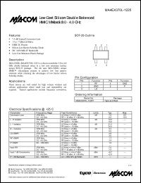 datasheet for MA4EX370L-1225T by M/A-COM - manufacturer of RF
