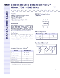 datasheet for MA4EX950M-1225T by M/A-COM - manufacturer of RF