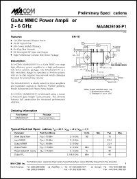 datasheet for MAAM26100-P1 by M/A-COM - manufacturer of RF