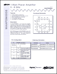 datasheet for MAAPSM0008TR by M/A-COM - manufacturer of RF