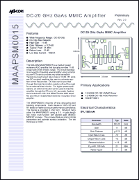 datasheet for MAAPSM0015 by M/A-COM - manufacturer of RF