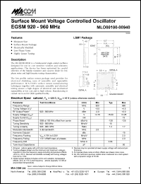 datasheet for MLO80100-00940 by M/A-COM - manufacturer of RF