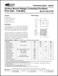 datasheet for MLO81100-01700 by M/A-COM - manufacturer of RF
