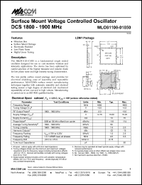 datasheet for MLO81100-01850 by M/A-COM - manufacturer of RF