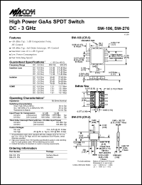 datasheet for SW-106 by M/A-COM - manufacturer of RF