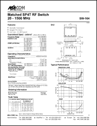 datasheet for SW-164 by M/A-COM - manufacturer of RF