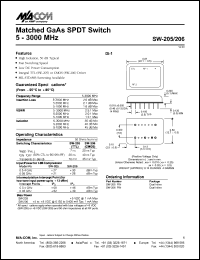 datasheet for SW-205 by M/A-COM - manufacturer of RF