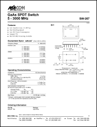 datasheet for SW-207 by M/A-COM - manufacturer of RF