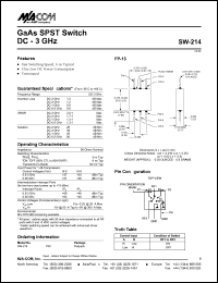 datasheet for SW-214 by M/A-COM - manufacturer of RF