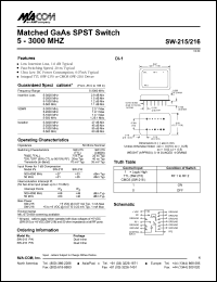 datasheet for SW-215 by M/A-COM - manufacturer of RF