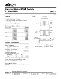 datasheet for SW-231 by M/A-COM - manufacturer of RF