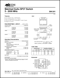 datasheet for SW-241 by M/A-COM - manufacturer of RF