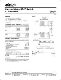 datasheet for SW-261 by M/A-COM - manufacturer of RF