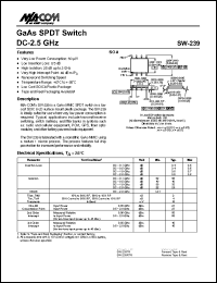datasheet for SW-239 by M/A-COM - manufacturer of RF