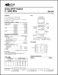 datasheet for SW-255 by M/A-COM - manufacturer of RF