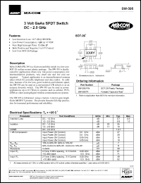 datasheet for SW-395TR by M/A-COM - manufacturer of RF