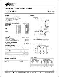 datasheet for SW-415 by M/A-COM - manufacturer of RF