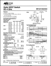 datasheet for SW-221 by M/A-COM - manufacturer of RF