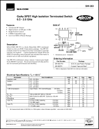datasheet for SW-393TR by M/A-COM - manufacturer of RF