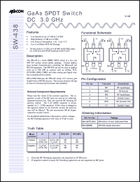 datasheet for SW-438TR-3000 by M/A-COM - manufacturer of RF
