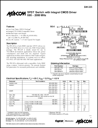datasheet for SW-335RTR by M/A-COM - manufacturer of RF