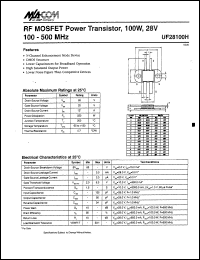 datasheet for UF28100H by M/A-COM - manufacturer of RF