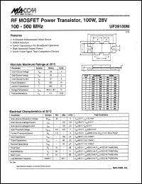 datasheet for UF28100M by M/A-COM - manufacturer of RF