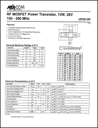 datasheet for UF2810P by M/A-COM - manufacturer of RF