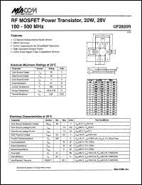 datasheet for UF2820R by M/A-COM - manufacturer of RF