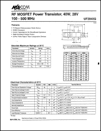 datasheet for UF2840G by M/A-COM - manufacturer of RF