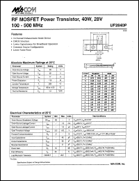 datasheet for UF2840P by M/A-COM - manufacturer of RF
