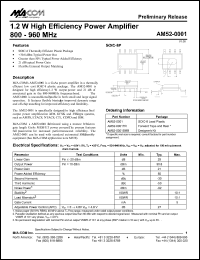 datasheet for AM52-0001TR by M/A-COM - manufacturer of RF
